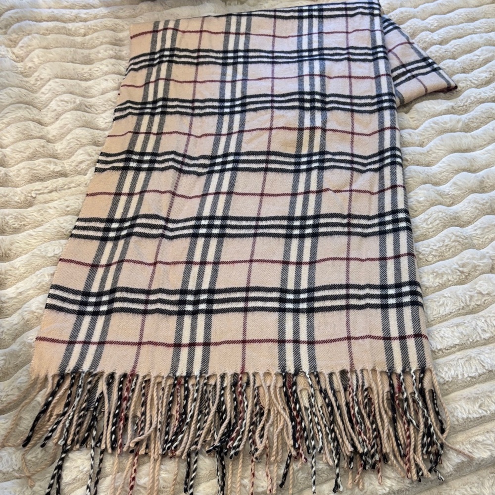 Plaid Fringe Scarf